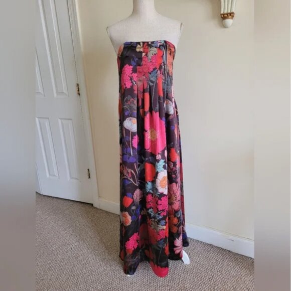 Free People Maxi Strapless Silky Dress size M - Picture 3 of 7